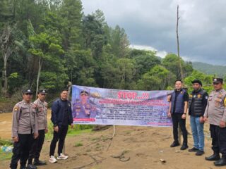 Polres Aceh Tengah Pasang Spanduk Larangan PETI, Edukasi Masyarakat di Wilayah Linge
