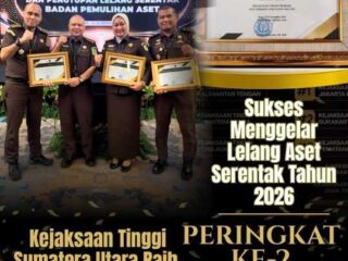 Sukses Menggelar Lelang Aset Serentak Tahun 2026, Kejaksaan Tinggi Sumatera Utara Raih Prestasi Sebagai Peringkat Ke-2 Kejaksaan Tinggi Terbaik